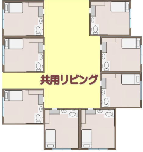 ユニット型特養見取り図
